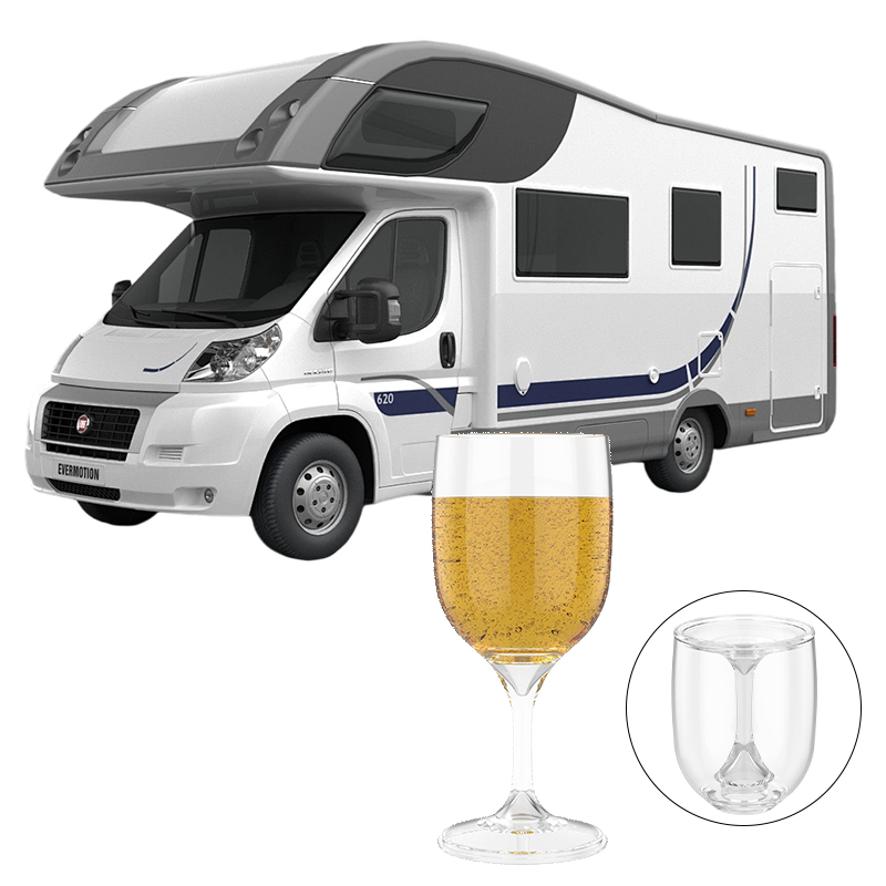 Wine & Beer Guayaquil - Klappbares Weinglas, transparentes Weinglas aus lebensmittelechtem
